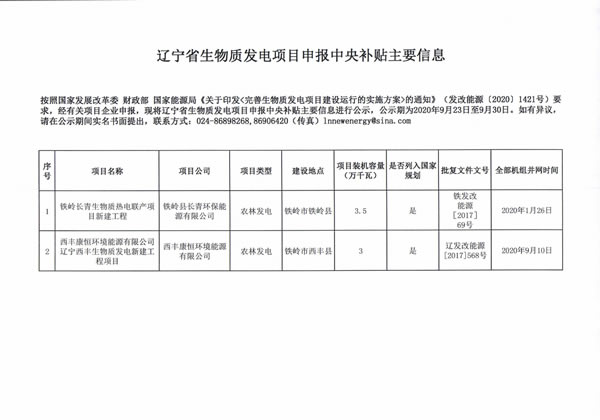 辽宁省生物质发电项目申报中央补贴主要信息公示.jpg